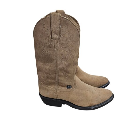 Justin Womens Tan Suede Western Cowboy Boots Size 9C Style JBL1105 - Picture 2 of 6